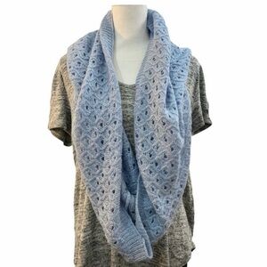 Maurices Powder Blue Knitted Infinity Scarf Soft Acrylic